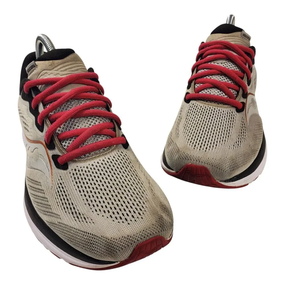 SAUCONY Shoes RIDE 14 Womens Size 10 Fog Gray Cherry Running Sneaker S10650-55